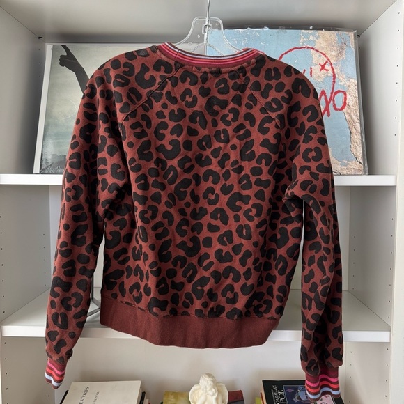 MARINE LAYER Anytime Leopard Striped Collar Pullover Sweatshirt - Picture 6 of 7